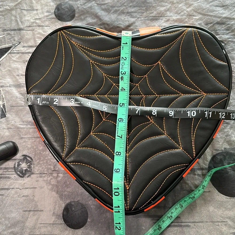 BNWOT LOVE PAIN AND STITCHES OG PUMPKIN KULT SPIDERWEB HEART CROSSBODY - Picture 4 of 8